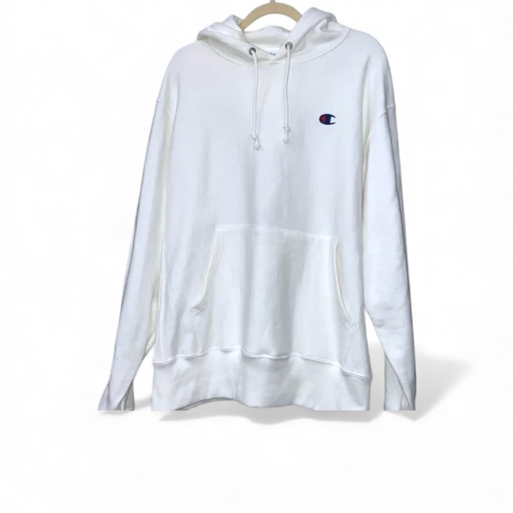 Champion white Hoodie logo